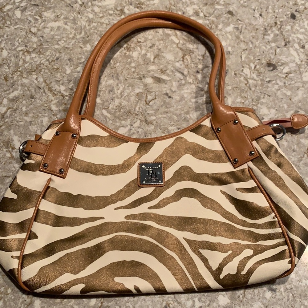Bronze Zebra Print shoulder bag